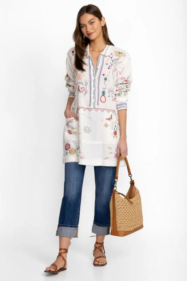 Women LITZY TUNIC Natural Johnny Was Tops Women LITZY TUNIC Natural Johnny Was Tops