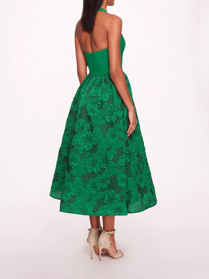Women Marchesa Dresses Calathea Halter Dress Emerald Women Marchesa Dresses Calathea Halter Dress Emerald