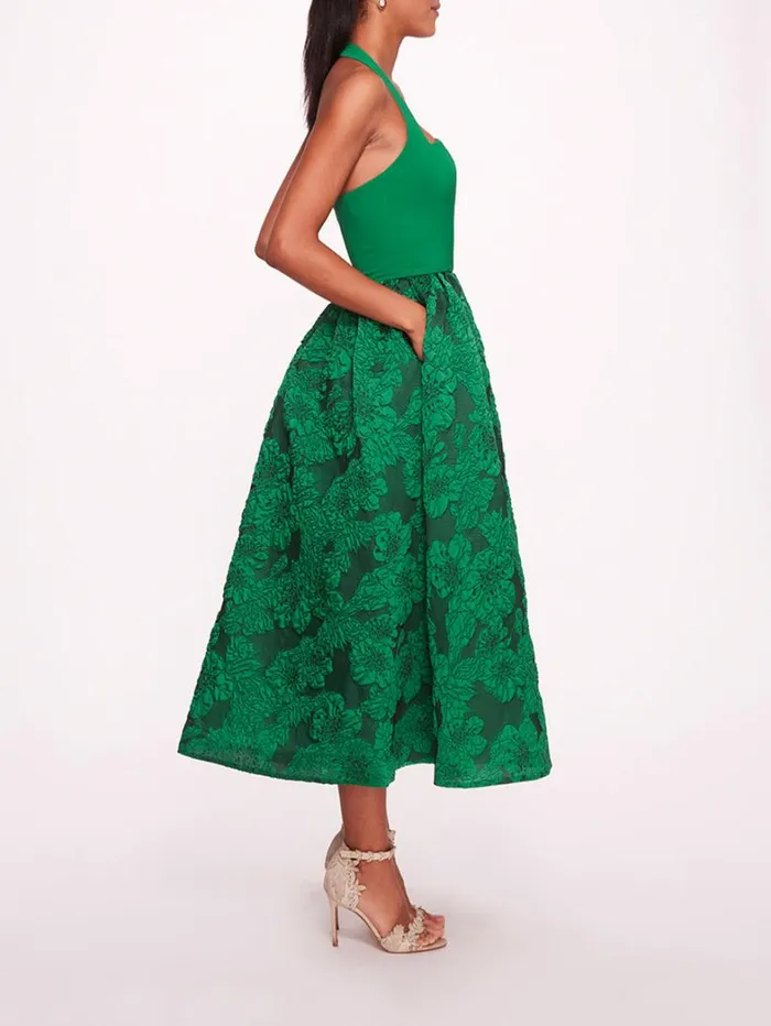 Women Marchesa Dresses Calathea Halter Dress Emerald Women Marchesa Dresses Calathea Halter Dress Emerald