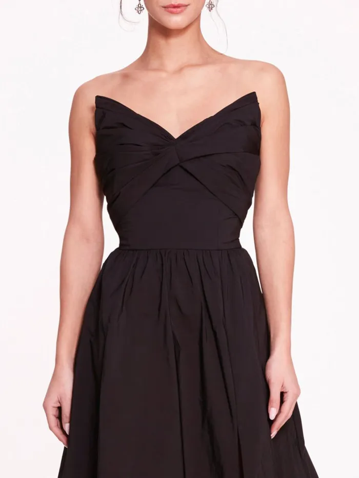 Women Marchesa Dresses Pleated Taffeta Gown Black Women Marchesa Dresses Pleated Taffeta Gown Black