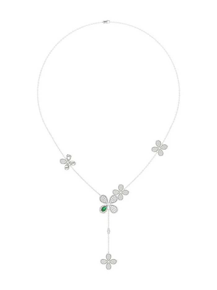 Women Marchesa Jewelry Floral White Gold Y Necklace White Gold