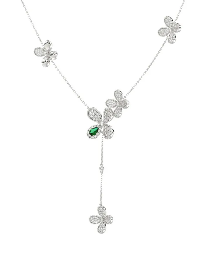 Women Marchesa Jewelry Floral White Gold Y Necklace White Gold Women Marchesa Jewelry Floral White Gold Y Necklace White Gold