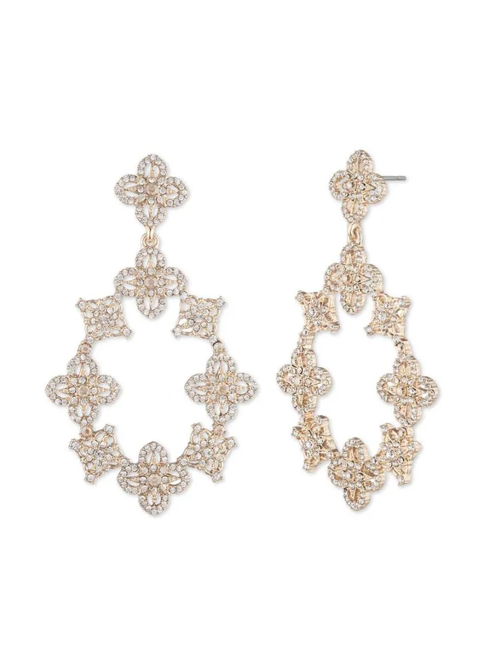 Women Marchesa Jewelry Gold Lace Orbital Earring Gold