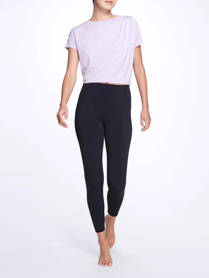 Women Marchesa Marchesa Active Lavender Relaxed Crop Top With Short Sleeves Lavender Women Marchesa Marchesa Active Lavender Relaxed Crop Top With Short Sleeves Lavender