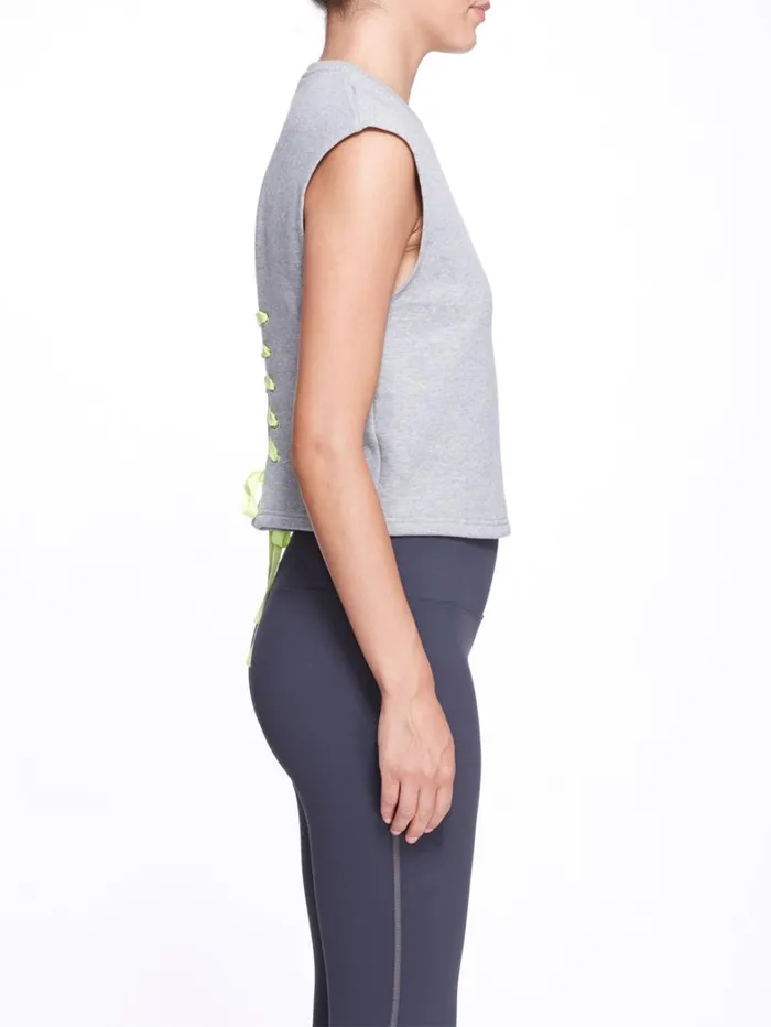 Women Marchesa Tops Women039s Embroidered Grey Sleeveless Workout Top Grey Women Marchesa Tops Women039s Embroidered Grey Sleeveless Workout Top Grey