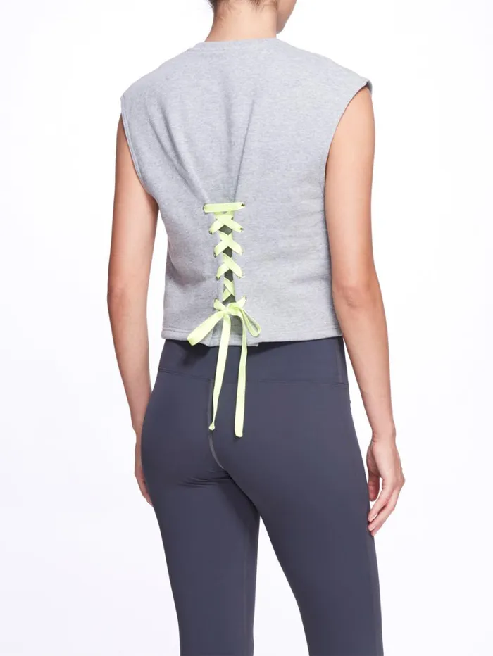 Women Marchesa Tops Women039s Embroidered Grey Sleeveless Workout Top Grey Women Marchesa Tops Women039s Embroidered Grey Sleeveless Workout Top Grey