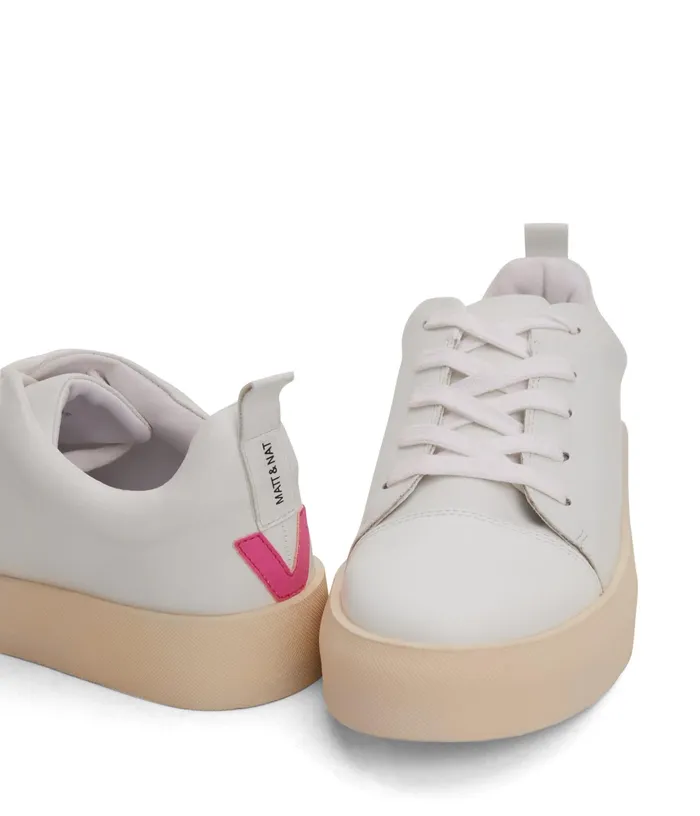 Women Marci Vegan Sneakers Whitepink Matt and Nat Sneakers