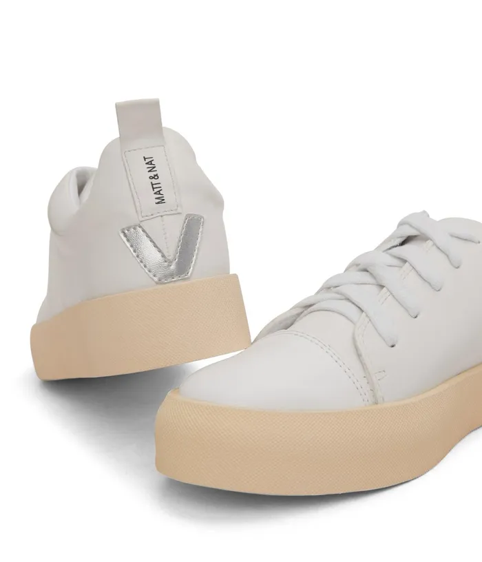 Women Marci Vegan Sneakers Whitesilver Matt and Nat Sneakers