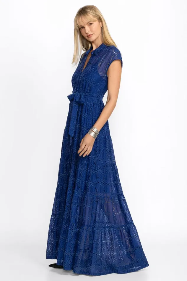 Women MARINA JOY SILK MAXI DRESS Sailor Blue Johnny Was Dresses Women MARINA JOY SILK MAXI DRESS Sailor Blue Johnny Was Dresses