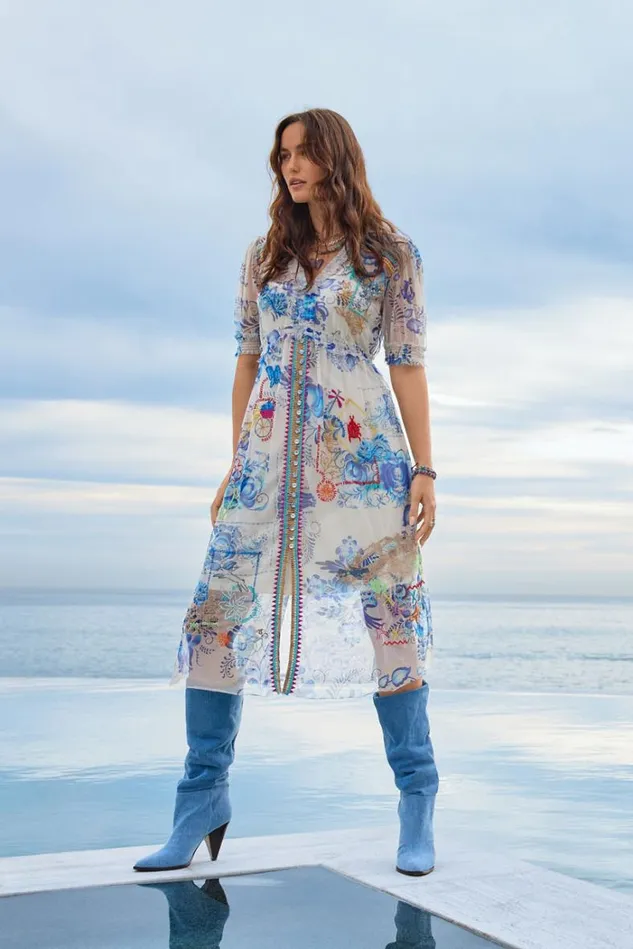 Women MAZZY RUCHED DRESS Farrowen Johnny Was Dresses Women MAZZY RUCHED DRESS Farrowen Johnny Was Dresses