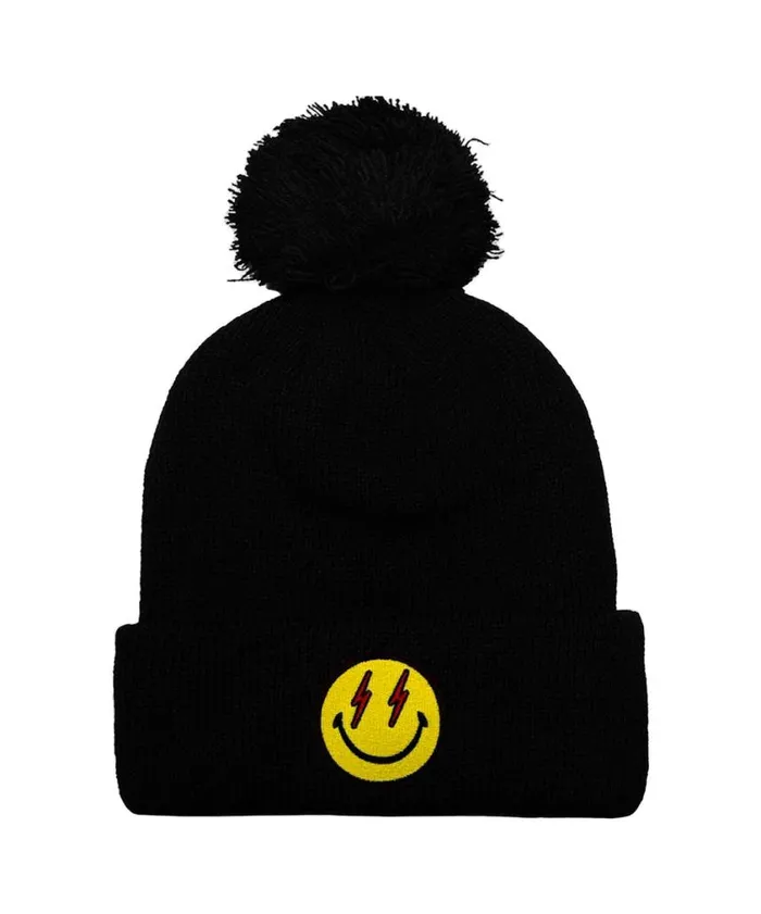 WomenMen Beanies Aviator Nation Bolt Smiley Pom Pom Rib Beanie WomenMen Beanies Aviator Nation Bolt Smiley Pom Pom Rib Beanie