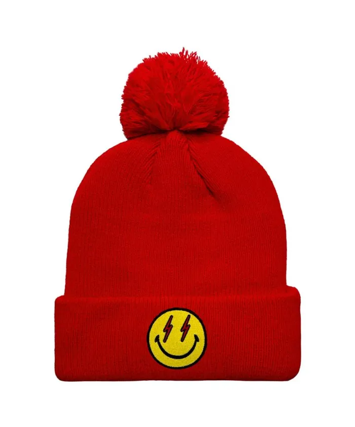 WomenMen Beanies Aviator Nation Bolt Smiley Pom Pom Rib Beanie WomenMen Beanies Aviator Nation Bolt Smiley Pom Pom Rib Beanie