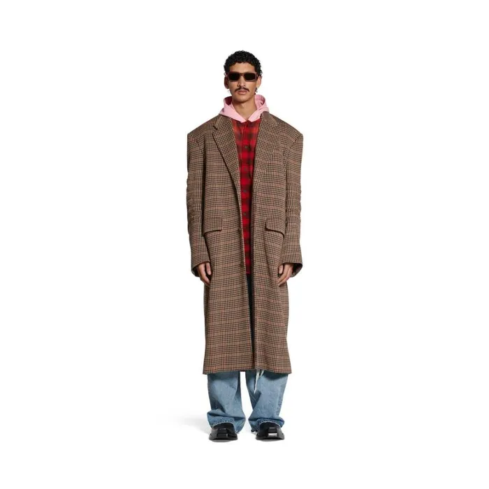 WomenMen Coats and Jackets Balenciaga Tailored Knitted Coat In Beige