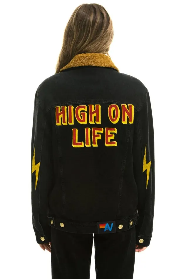 WomenMen Denim Aviator Nation High On Life Ranch Sherpa Denim Jacket 8211 Vintage Black WomenMen Denim Aviator Nation High On Life Ranch Sherpa Denim Jacket 8211 Vintage Black