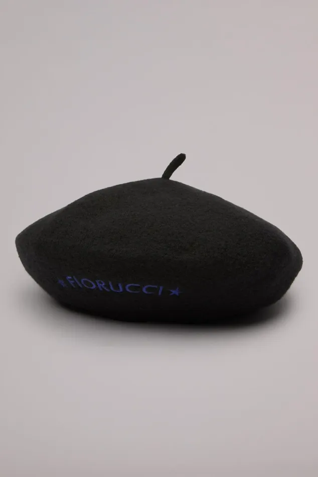 WomenMen Fiorucci Hats Star Logo Beret Black