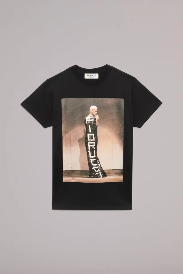 WomenMen Fiorucci TShirts and Tops Unisex Tile Graphic TShirt Black