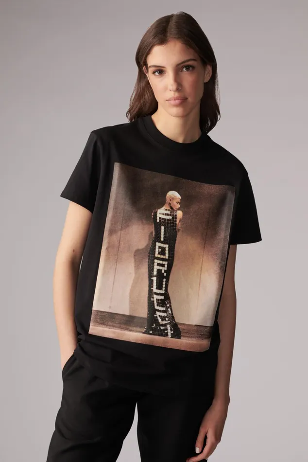 WomenMen Fiorucci TShirts and Tops Unisex Tile Graphic TShirt Black WomenMen Fiorucci TShirts and Tops Unisex Tile Graphic TShirt Black
