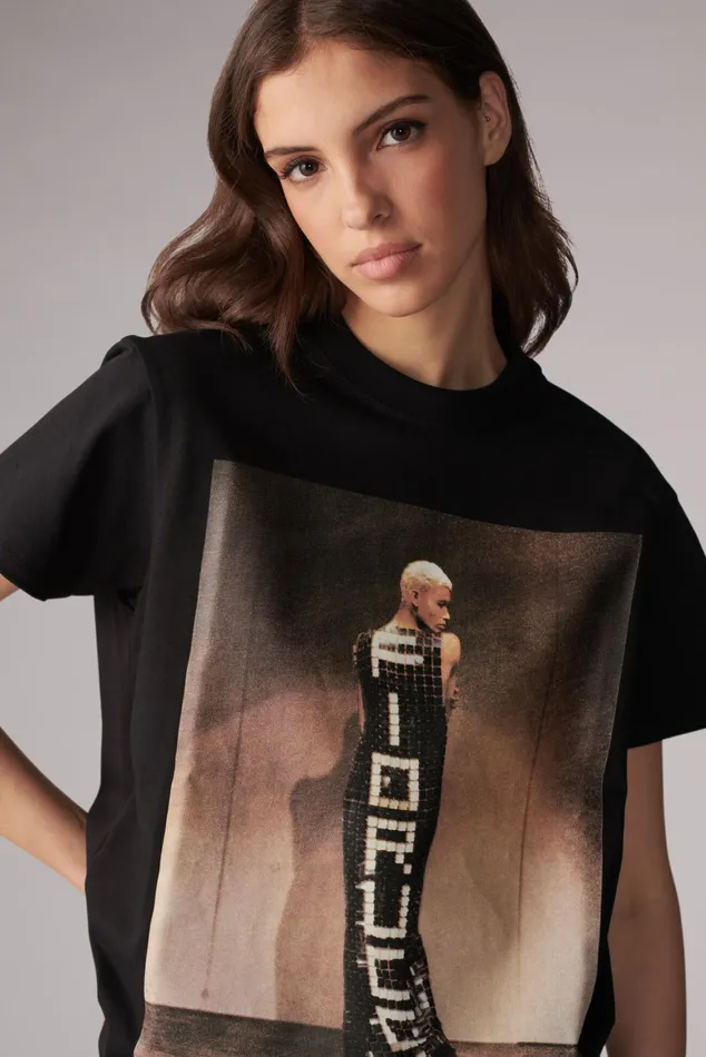 WomenMen Fiorucci TShirts and Tops Unisex Tile Graphic TShirt Black WomenMen Fiorucci TShirts and Tops Unisex Tile Graphic TShirt Black