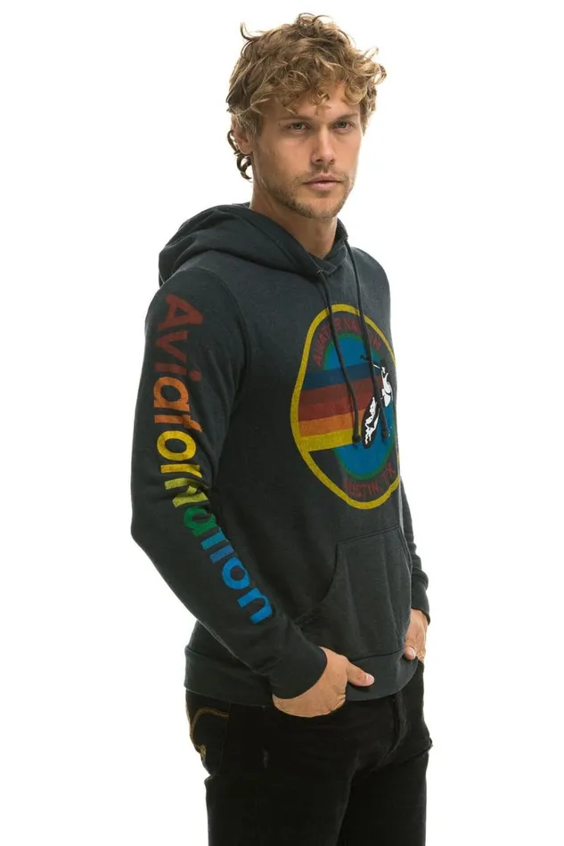 WomenMen Hoodies Aviator Nation Austin Pullover Hoodie 8211 Charcoal