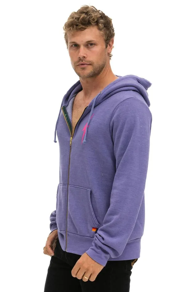 WomenMen Hoodies Aviator Nation Bolt 2 Hoodie 8211 Lavender Neon Pink