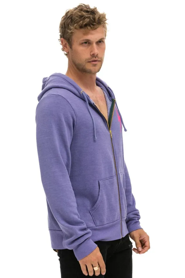 WomenMen Hoodies Aviator Nation Bolt 2 Hoodie 8211 Lavender Neon Pink