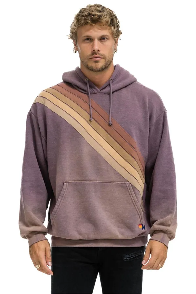 WomenMen Hoodies Aviator Nation Cross Stripe Relaxed Pullover Hoodie 8211 Faded Mocha