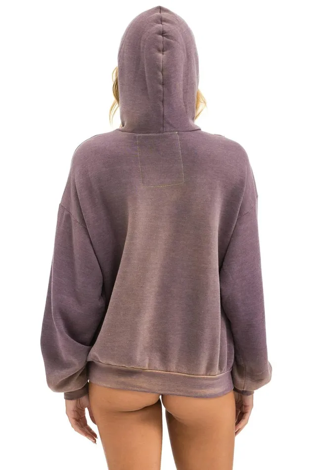 WomenMen Hoodies Aviator Nation Cross Stripe Relaxed Pullover Hoodie 8211 Faded Mocha