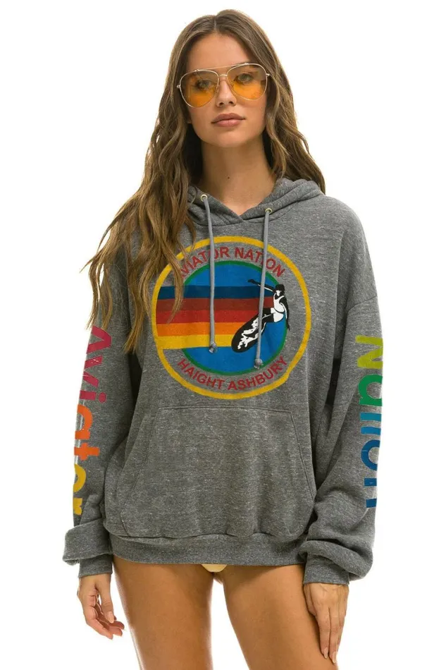 WomenMen Hoodies Aviator Nation Haight Ashbury Relaxed Pullover Hoodie 8211 Heather Grey WomenMen Hoodies Aviator Nation Haight Ashbury Relaxed Pullover Hoodie 8211 Heather Grey