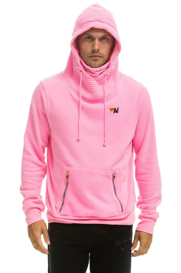 WomenMen Hoodies Aviator Nation Ninja Pullover Hoodie 8211 Neon Pink