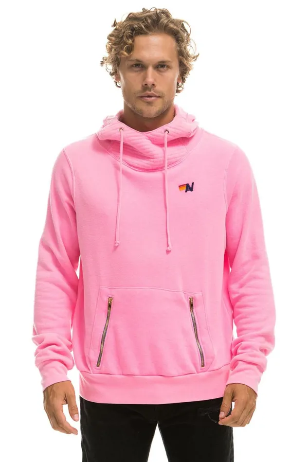 WomenMen Hoodies Aviator Nation Ninja Pullover Hoodie 8211 Neon Pink