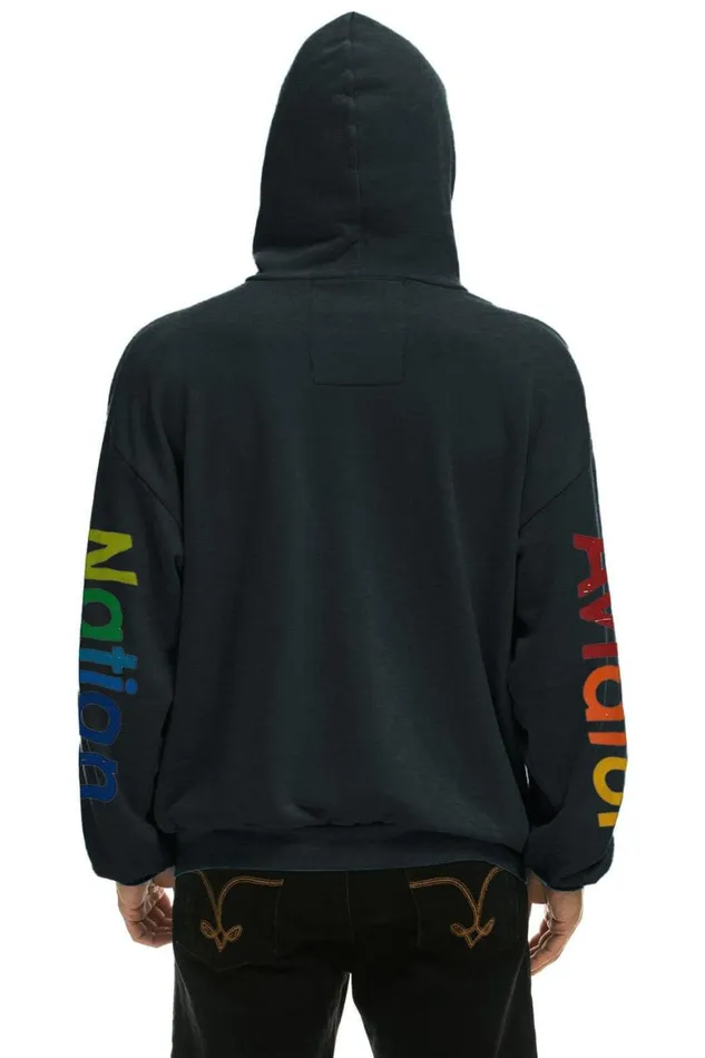 WomenMen Hoodies Aviator Nation San Francisco Relaxed Pullover Hoodie 8211 Charcoal