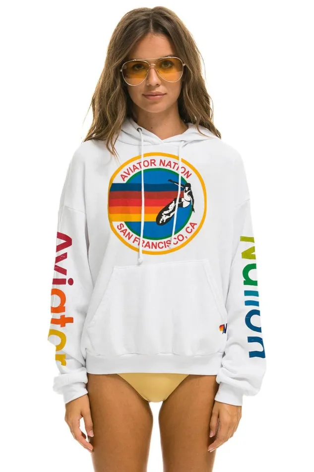 WomenMen Hoodies Aviator Nation San Francisco Relaxed Pullover Hoodie 8211 White WomenMen Hoodies Aviator Nation San Francisco Relaxed Pullover Hoodie 8211 White