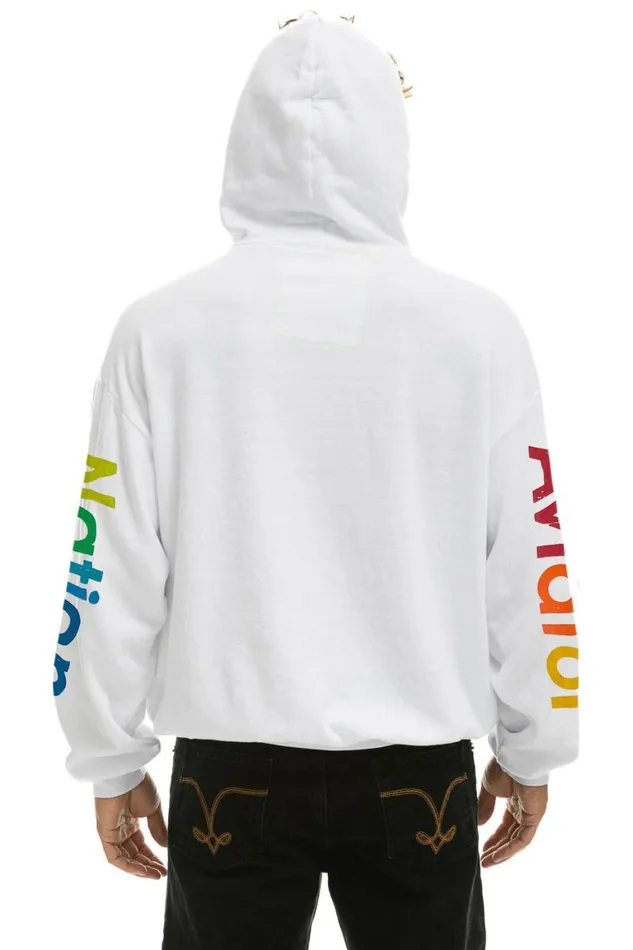 WomenMen Hoodies Aviator Nation San Francisco Relaxed Pullover Hoodie 8211 White