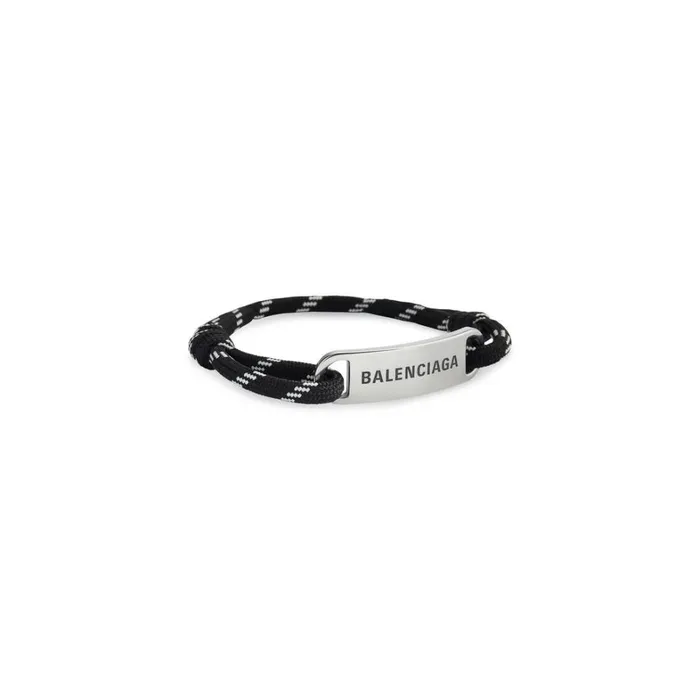 WomenMen Jewellery Balenciaga Plate Bracelet In Black
