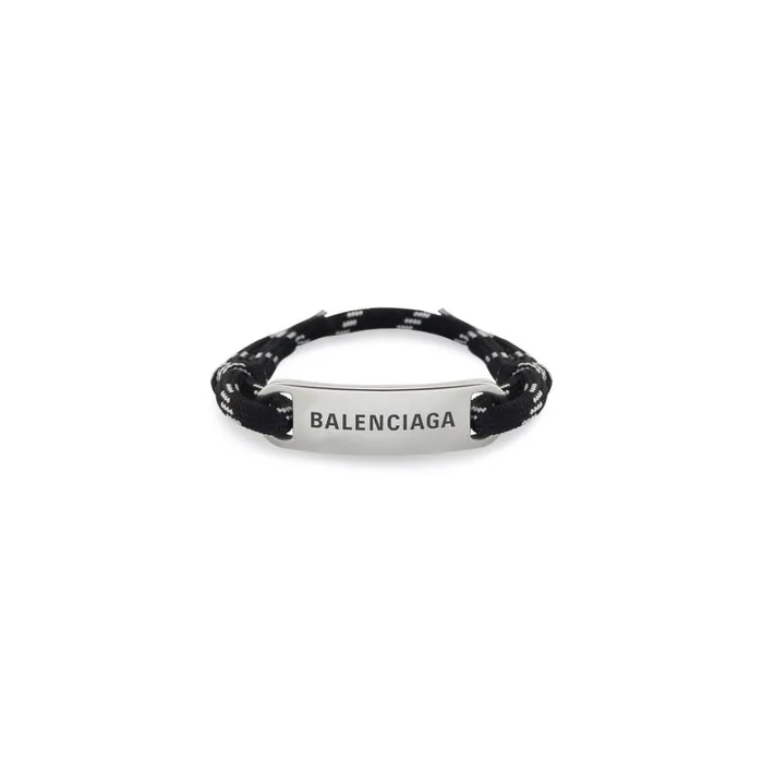 WomenMen Jewellery Balenciaga Plate Bracelet In Black