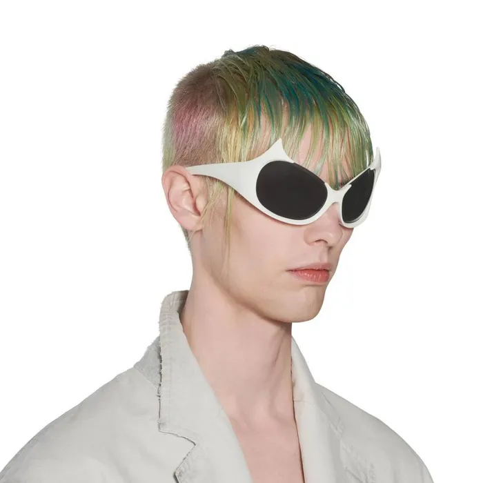 WomenMen Sunglasses Balenciaga Gotham Cat Sunglasses In White
