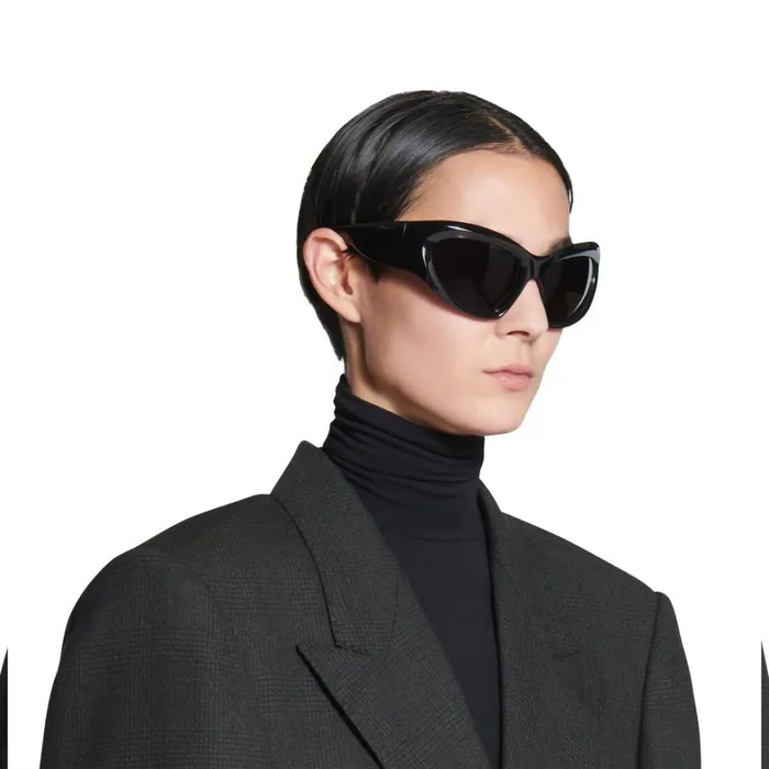 WomenMen Sunglasses Balenciaga Wrap Dframe Sunglasses In Black