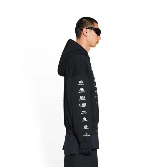 WomenMen Sweatshirts and Hoodies Balenciaga Archives Logos Hoodie Medium Fit In Black