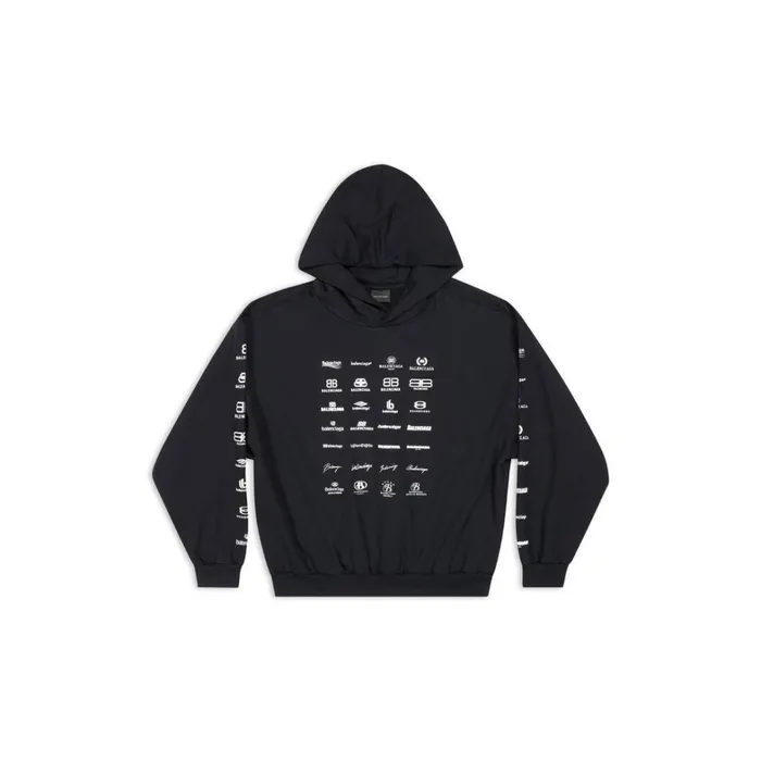 WomenMen Sweatshirts and Hoodies Balenciaga Archives Logos Hoodie Medium Fit In Black