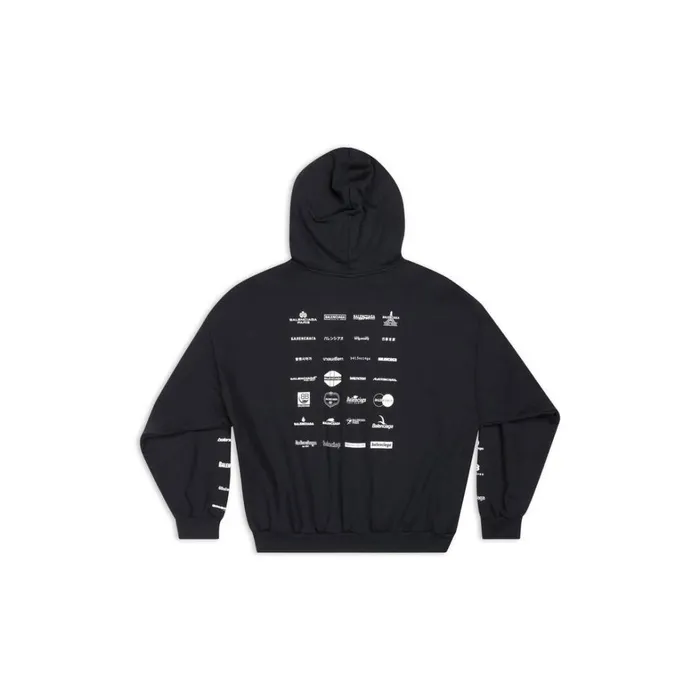 WomenMen Sweatshirts and Hoodies Balenciaga Archives Logos Hoodie Medium Fit In Black