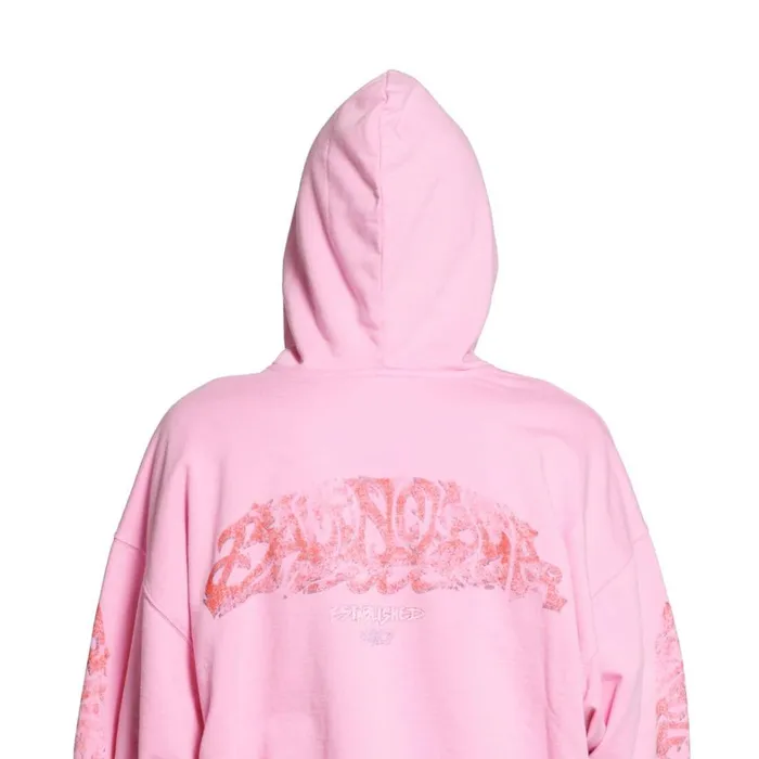 WomenMen Sweatshirts and Hoodies Balenciaga Offshore Zipup Hoodie Medium Fit In Pink