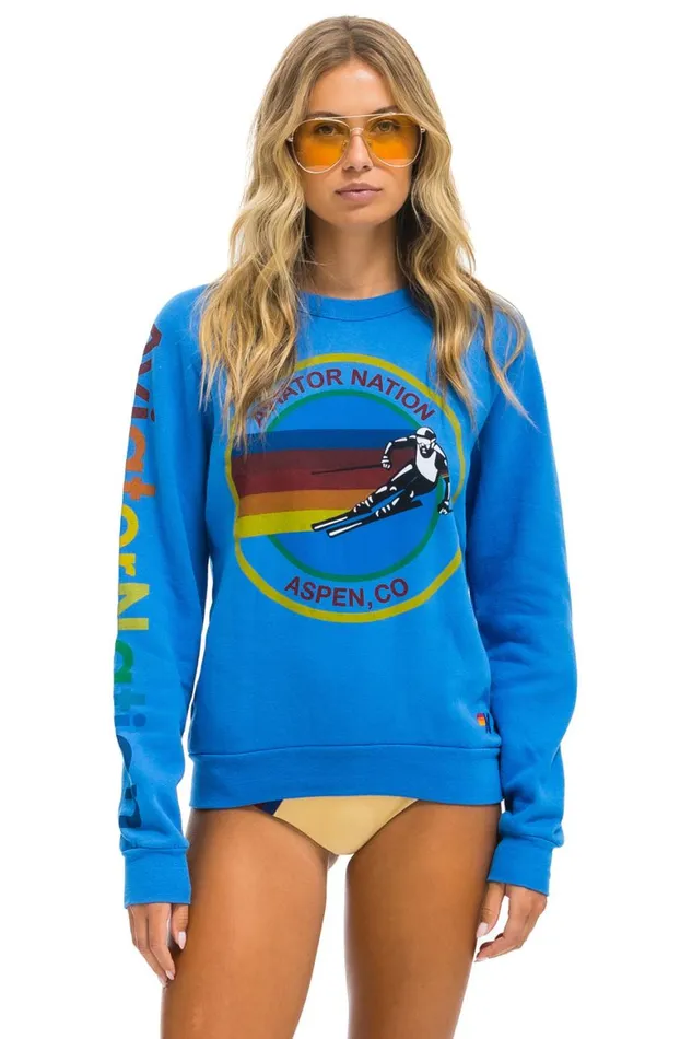 WomenMen Sweatshirts Aviator Nation Aspen Sweatshirt 8211 Ocean