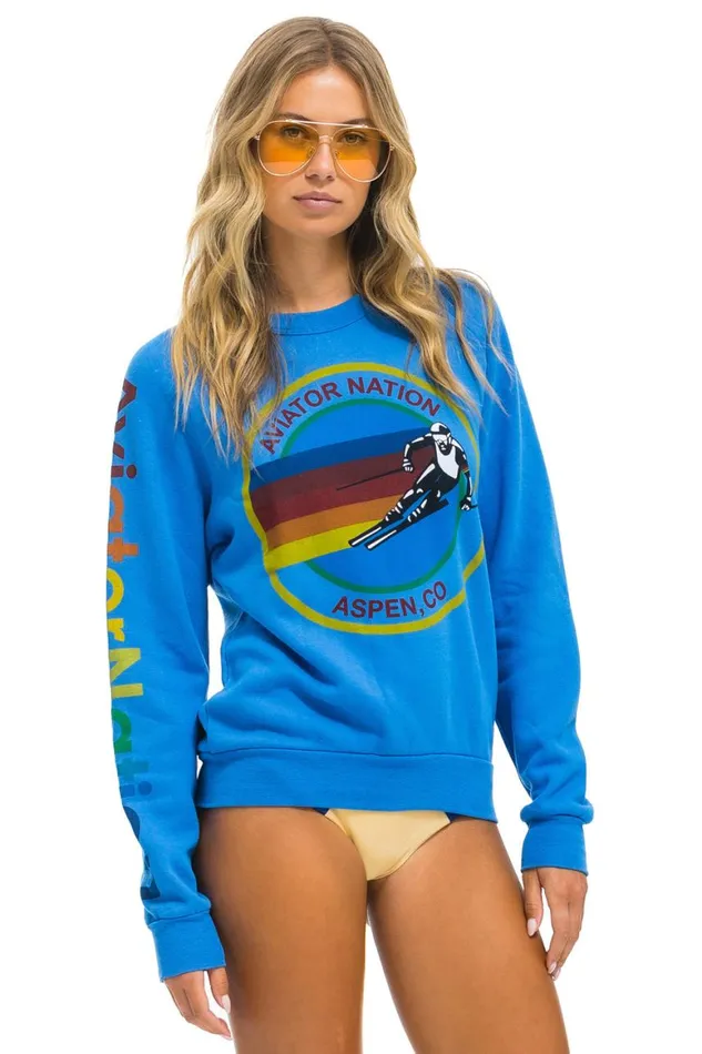 WomenMen Sweatshirts Aviator Nation Aspen Sweatshirt 8211 Ocean