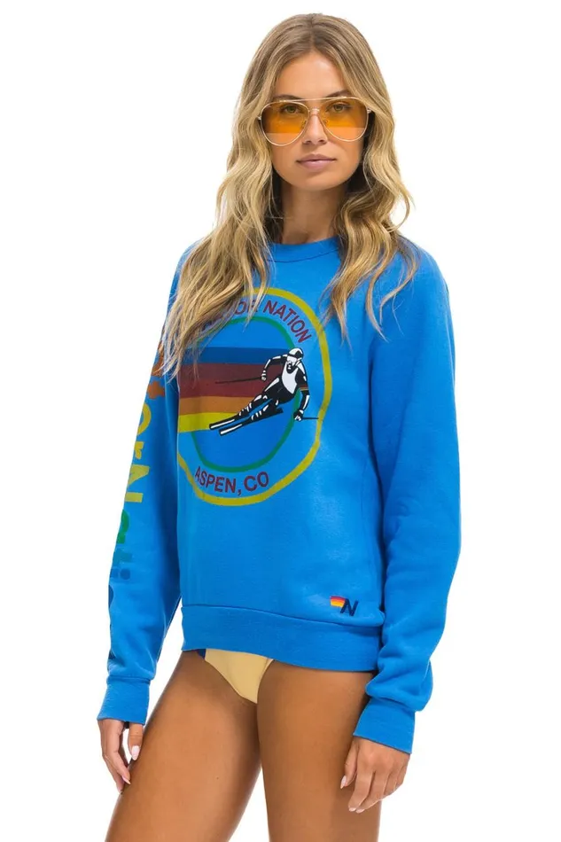 WomenMen Sweatshirts Aviator Nation Aspen Sweatshirt 8211 Ocean