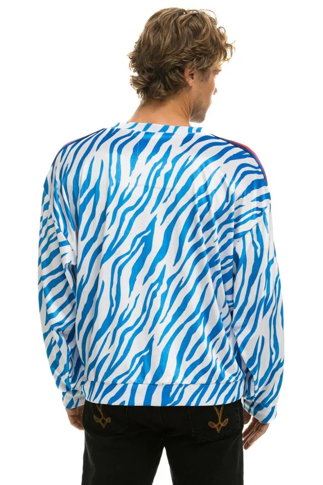 WomenMen Sweatshirts Aviator Nation Classic Velvet Relaxed Sweatshirt 8211 Blue Tiger