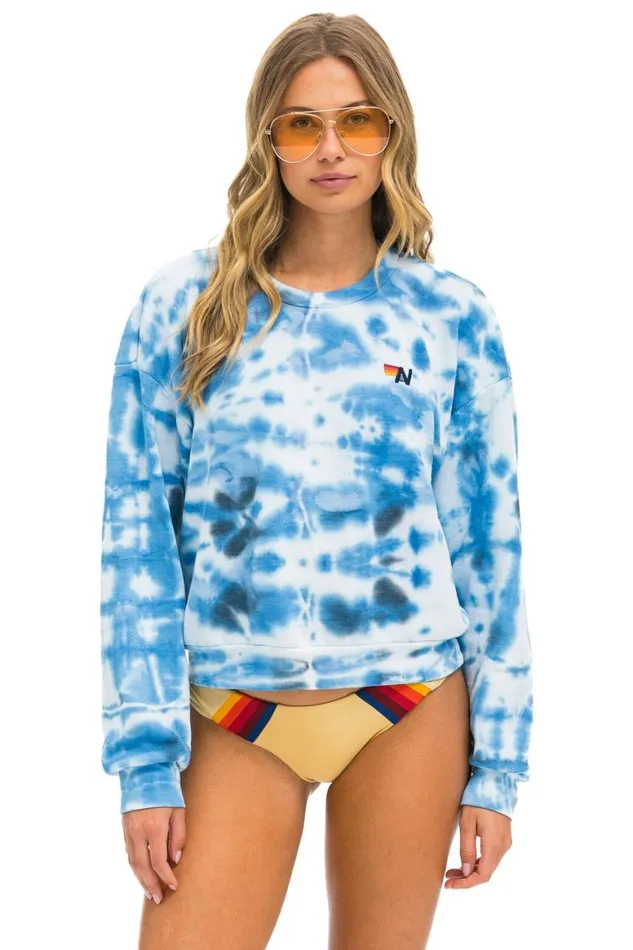 WomenMen Sweatshirts Aviator Nation Hand Dyed Relaxed Crew Sweatshirt 8211 Tie Dye Blue WomenMen Sweatshirts Aviator Nation Hand Dyed Relaxed Crew Sweatshirt 8211 Tie Dye Blue
