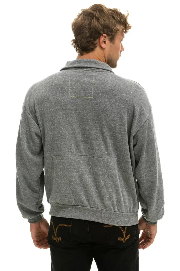 WomenMen Sweatshirts Aviator Nation Logo Embroidery Half Zip Sweatshirt 8211 Heather Grey