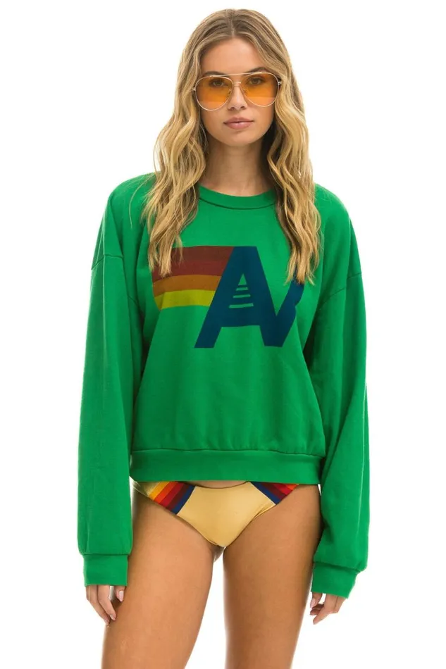 WomenMen Sweatshirts Aviator Nation Logo Relaxed Crew Sweatshirt 8211 Kelly Green WomenMen Sweatshirts Aviator Nation Logo Relaxed Crew Sweatshirt 8211 Kelly Green
