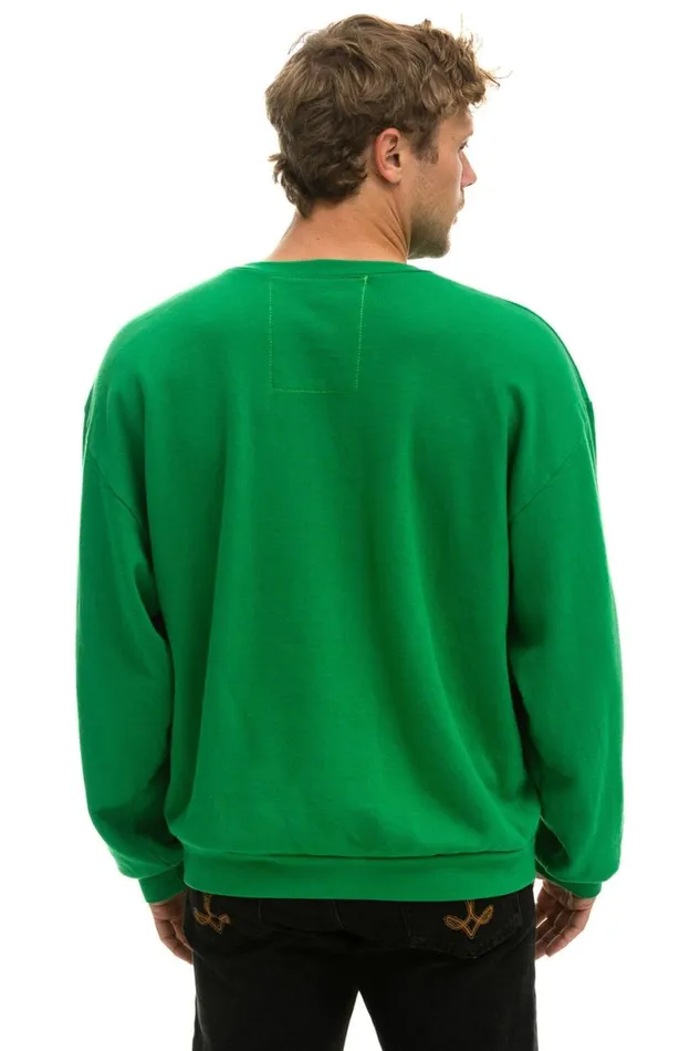 WomenMen Sweatshirts Aviator Nation Logo Relaxed Crew Sweatshirt 8211 Kelly Green