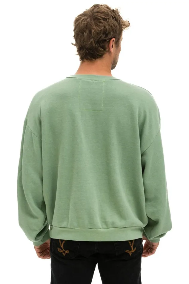 WomenMen Sweatshirts Aviator Nation Logo Relaxed Crew Sweatshirt 8211 Sage